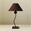 Memphis Brown/Burgundy Post-Modern Table Lamp Squiggles