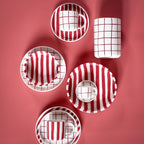 Bowl Stripes - Sunset Red and White