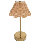 Scalloped Rattan LED Table Lamp
