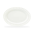 14.25" White Heirloom Fine Porcelain Oval Serving Platter
