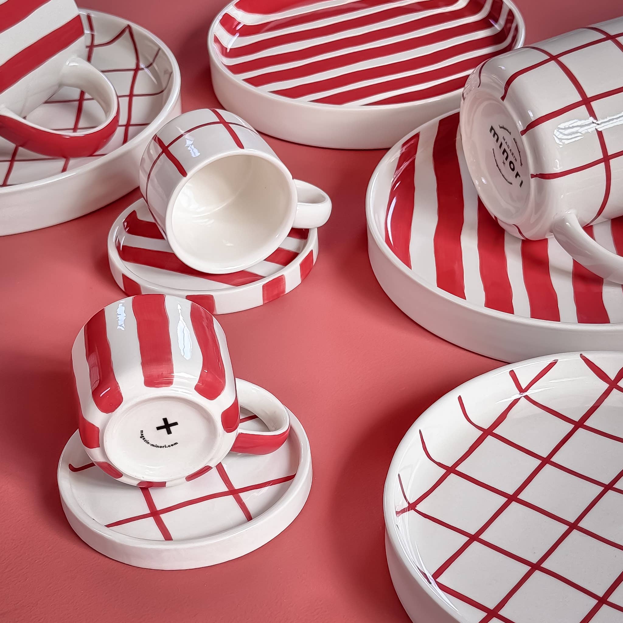 Becher Stripes Mug - Tramonto Red