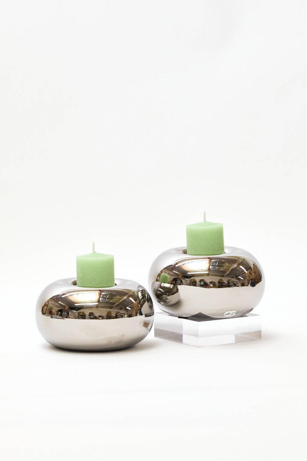 Silver Donut - Candle Holder
