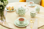 Greeny Garden 7oz Fine Porcelain Tea Cup and Saucer