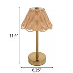Scalloped Rattan LED Table Lamp