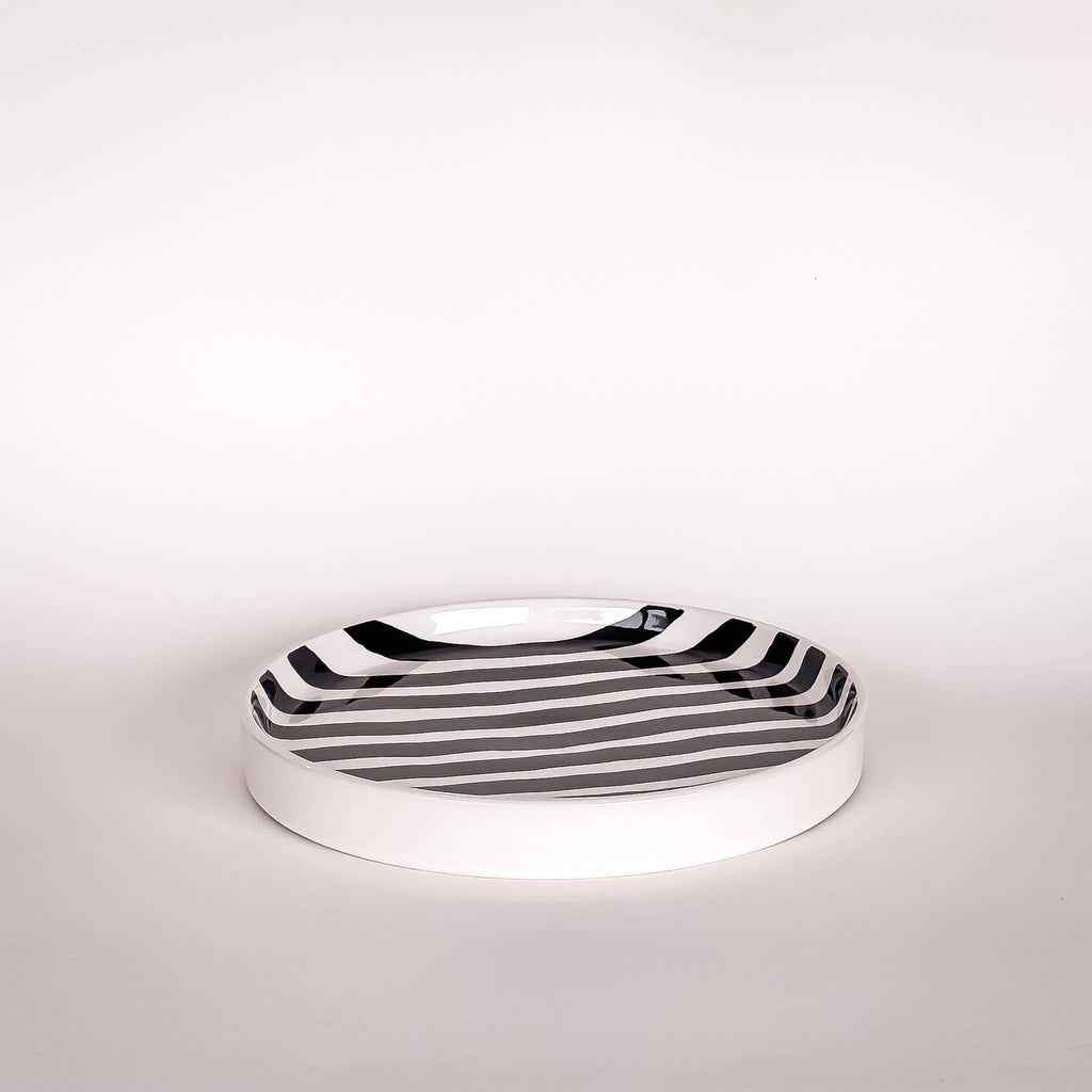 Small plate Stripes - vulcano black