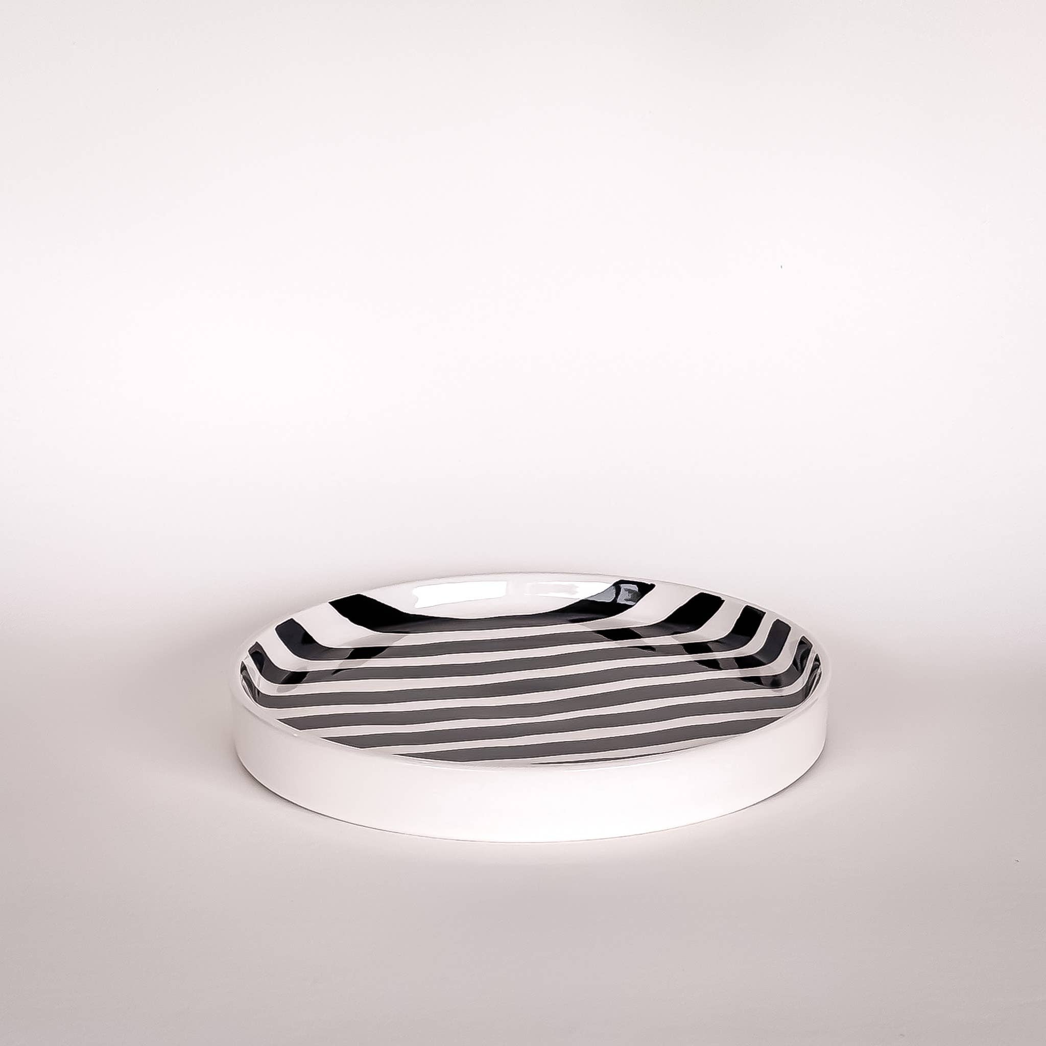 Small plate Stripes - vulcano black