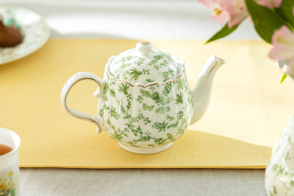Greeny Garden 35oz Fine Porcelain Teapot