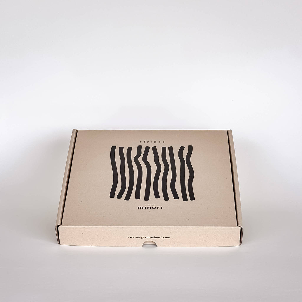 Small plate Stripes - vulcano black
