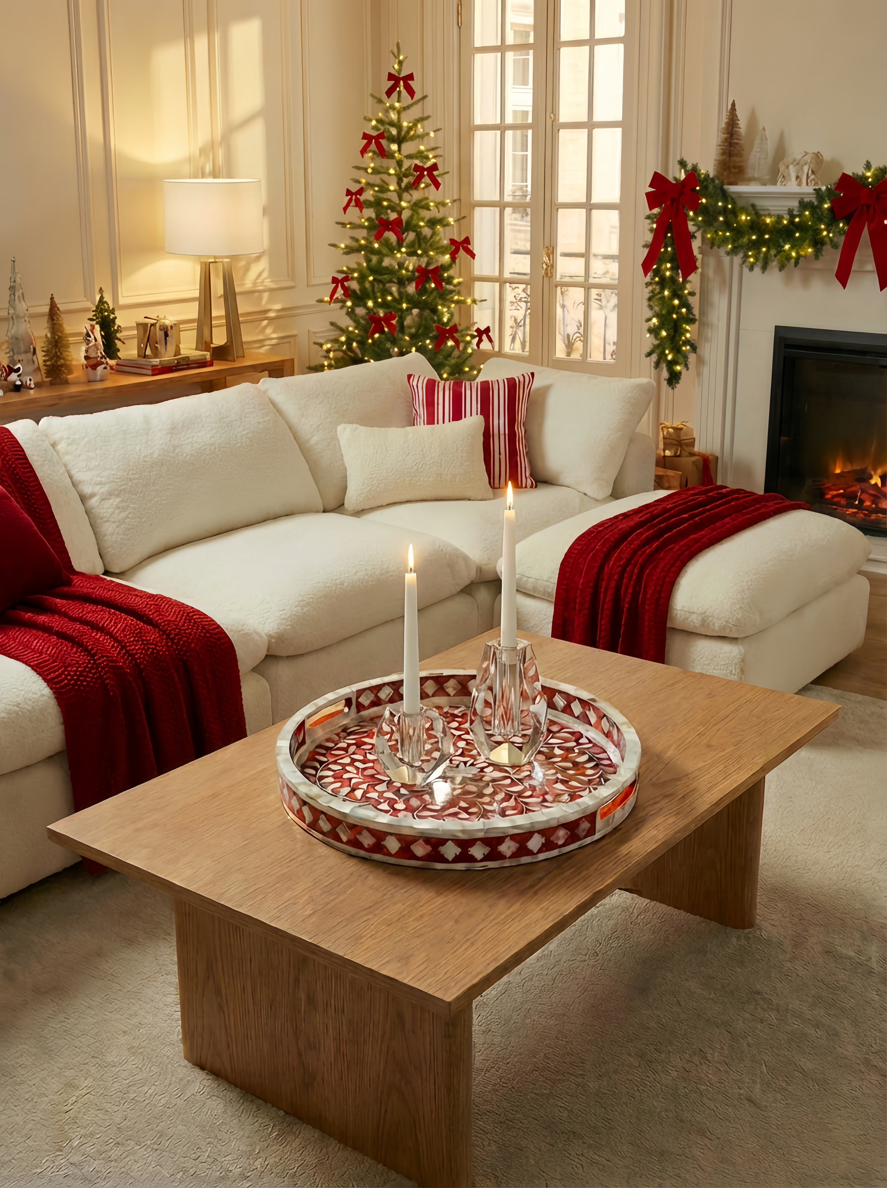 Jodhpur Mother of Pearl Decorative Round Tray