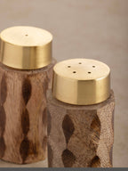 Macello Carved Wood Salt & Pepper Shakers Set