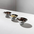 Striations Trio Bowl Set, Silver