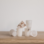 White Alabaster Shot Glasses Set