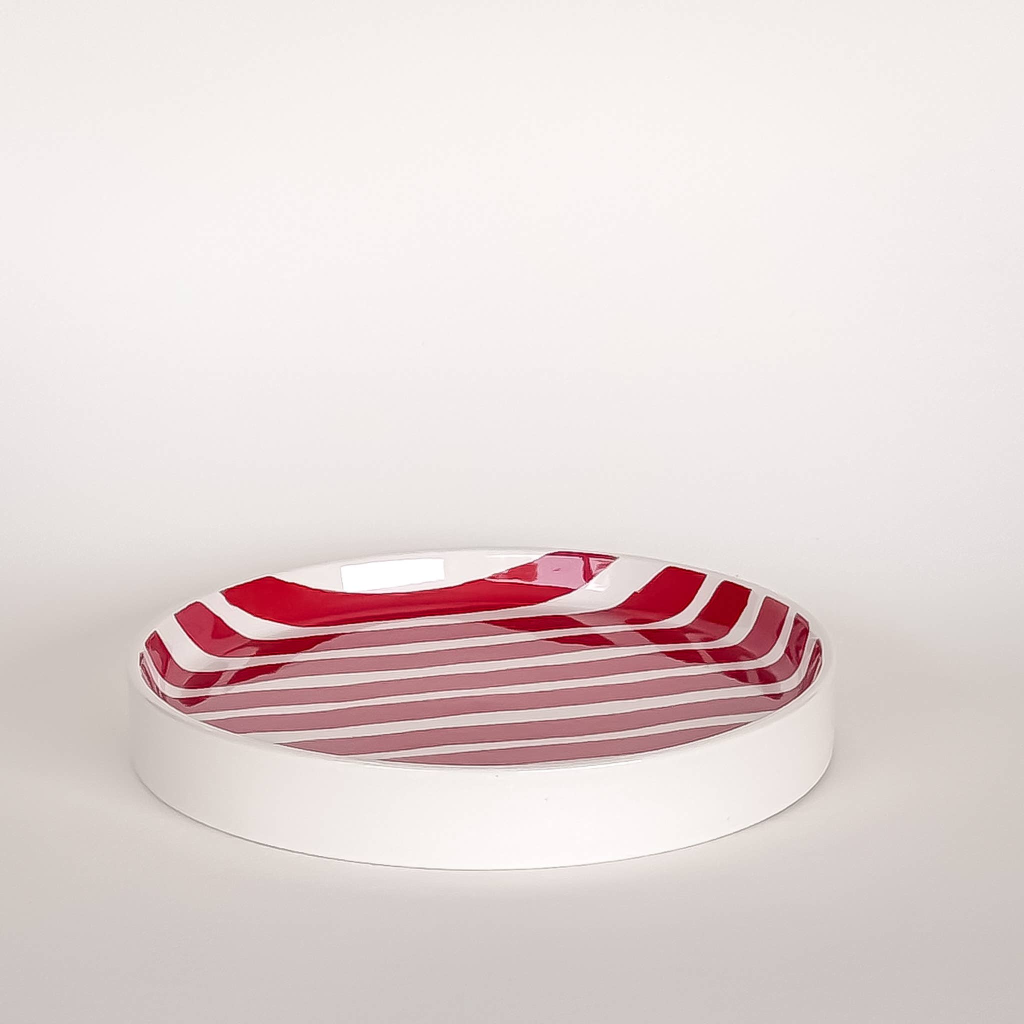 Teller Stripes Large Plate - Tramonto Red
