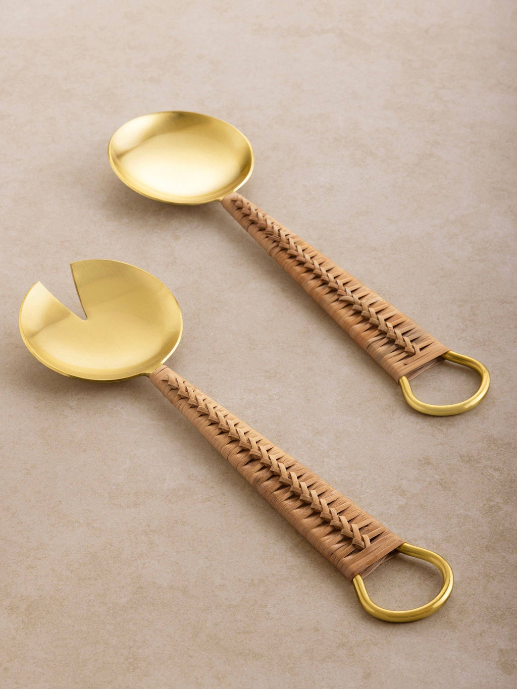 Helsinki Rattan Salad Servers
