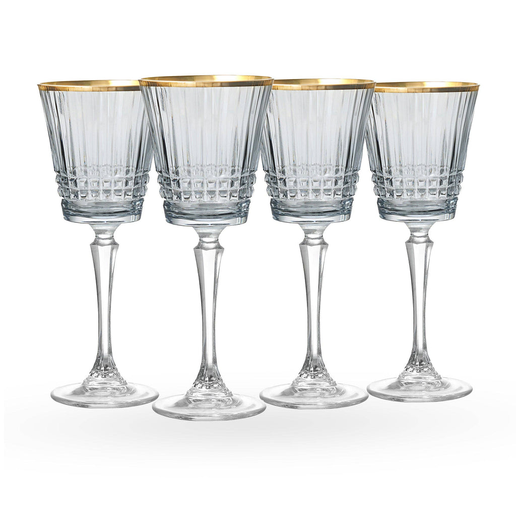 Cristine Smoke Gold Rim Red Wine Glass, Set of 4