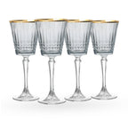 Cristine Smoke Gold Rim-Fine Crystal Red Wine Glass, Set of 4