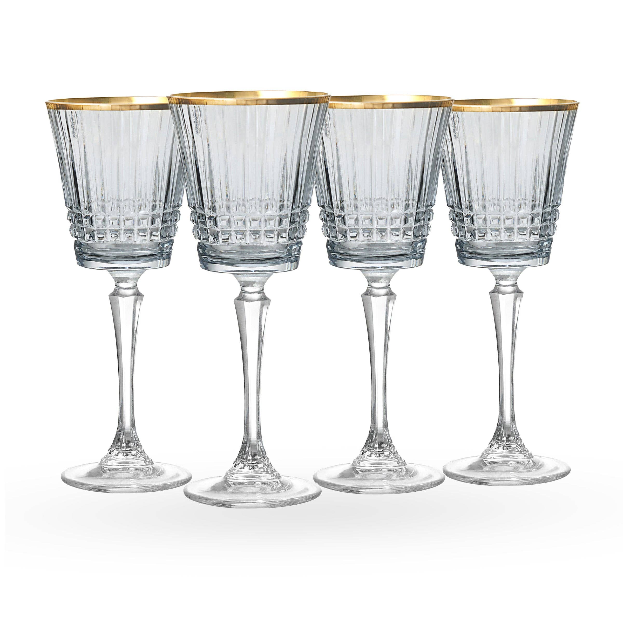 Cristine Smoke Gold Rim Red Wine Glass, Set of 4