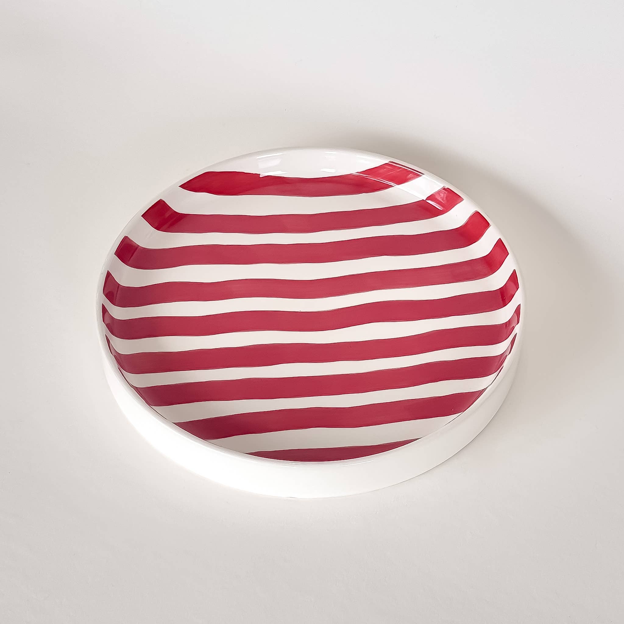Teller Stripes Large Plate - Tramonto Red