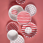 Teller Stripes Large Plate - Tramonto Red