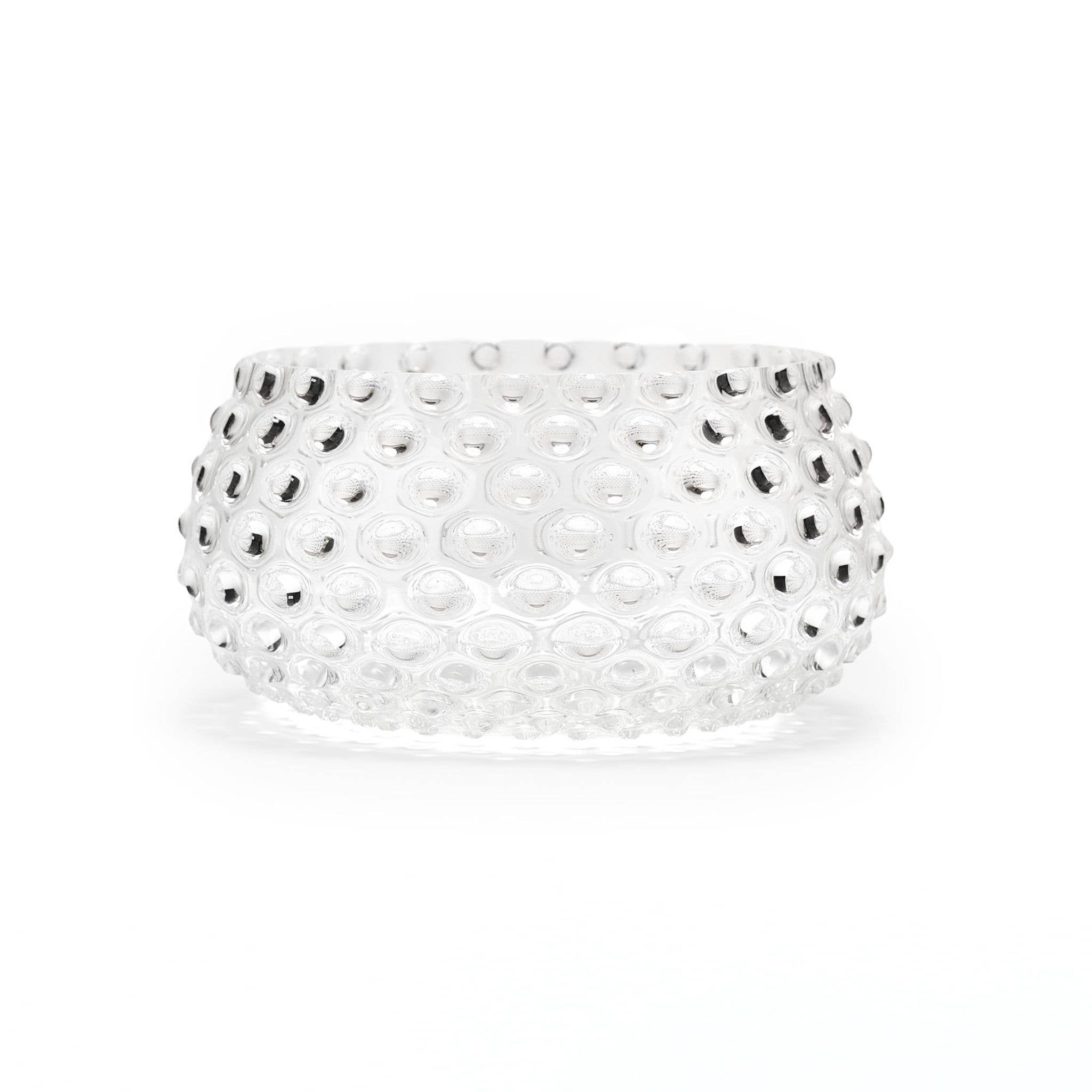 Large Hobnail Glass Bowl | Clear Quartz | Decorative Dish