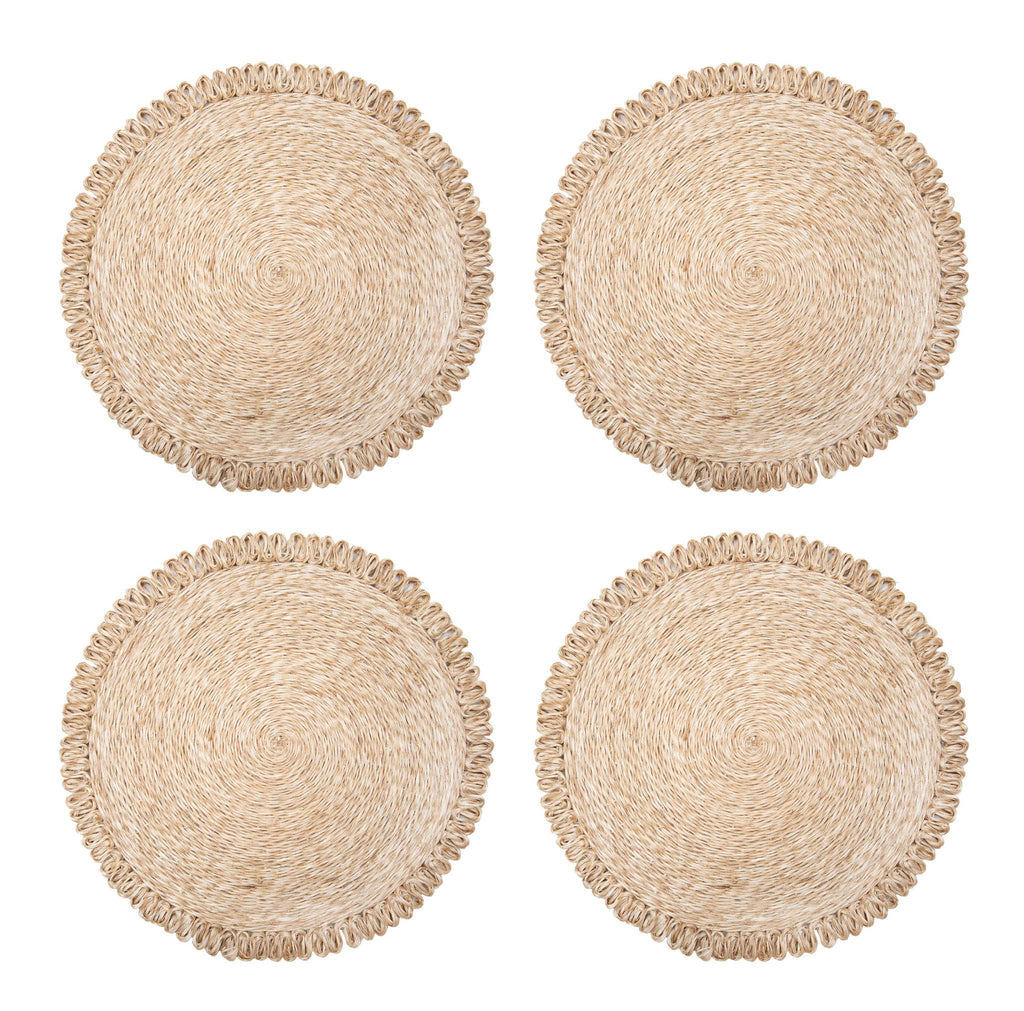 Loopy Abaca Natural 15" Round - Set of 4