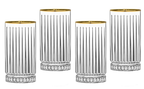 Avenue Highball with Gold Rim- Set of 4