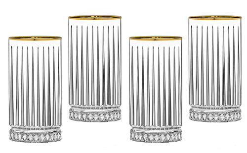 Avenue Highball with Gold Rim- Set of 4