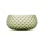 Large Hobnail Glass Bowl | Moss Green | Decorative Dish