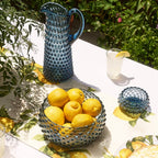 Large Hobnail Glass Bowl | Midnight Blue | Decorative Dish