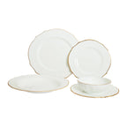 Shine Spring Gold Rimmed Soup Bowls — Service for 4 | Vikko Dinnerware Set