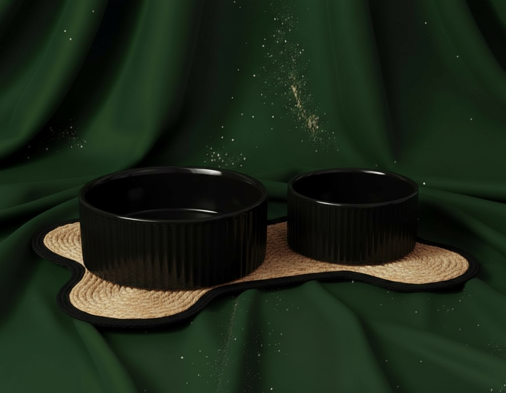 Jardin Ribbed Pet Bowl Collection – Modern Matte Exterior