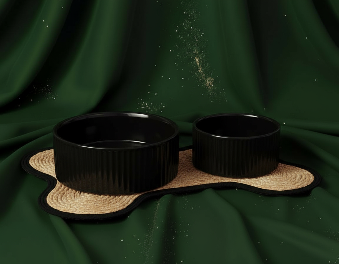 Jardin Ribbed Pet Bowl Collection – Modern Matte Exterior