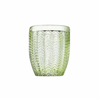 Double Old Fashioned Glass -Twill Green  Set of Four