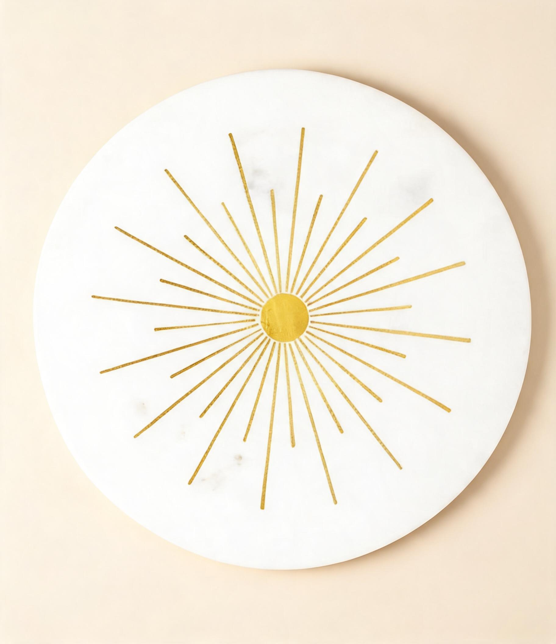 Sunshine Marble Cheese Board - 12" X 12"