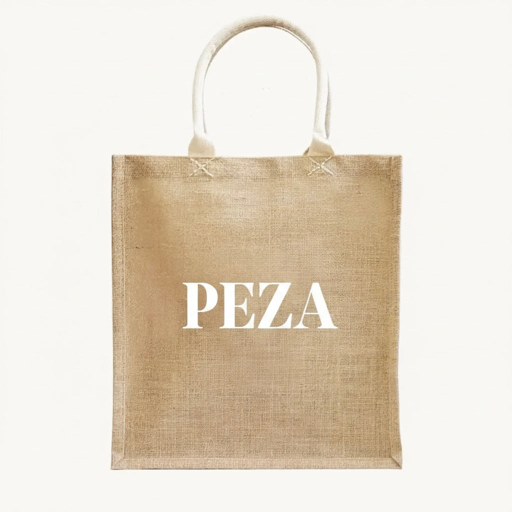 Handmade Burlap Jute • Canvas Tote• Large  Bag
