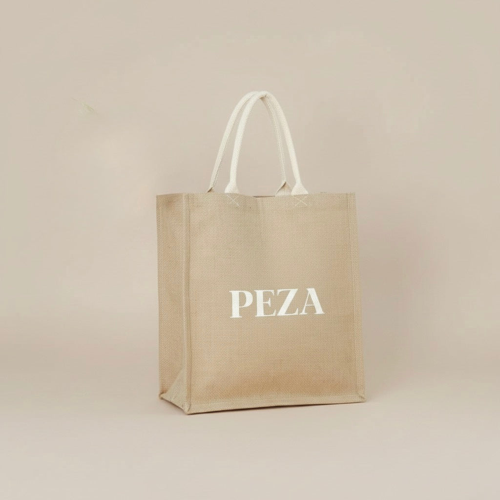 Handmade Burlap Jute • Canvas Tote• Large  Bag