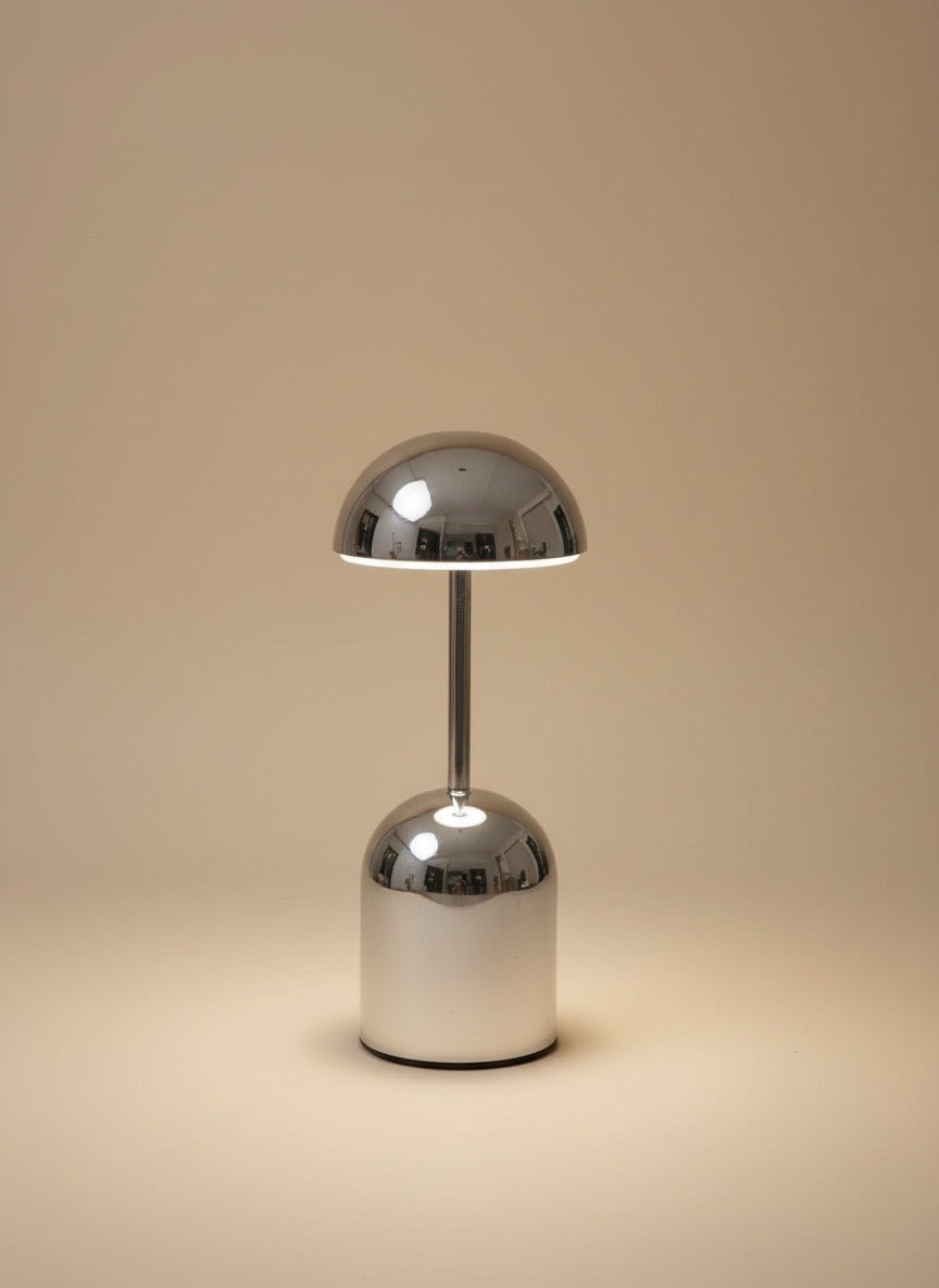 Mini Cordless LED Table Lamp – Metallic Silver
