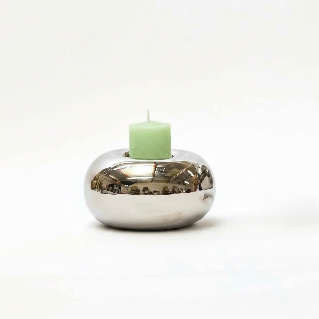 Silver Donut - Candle Holder