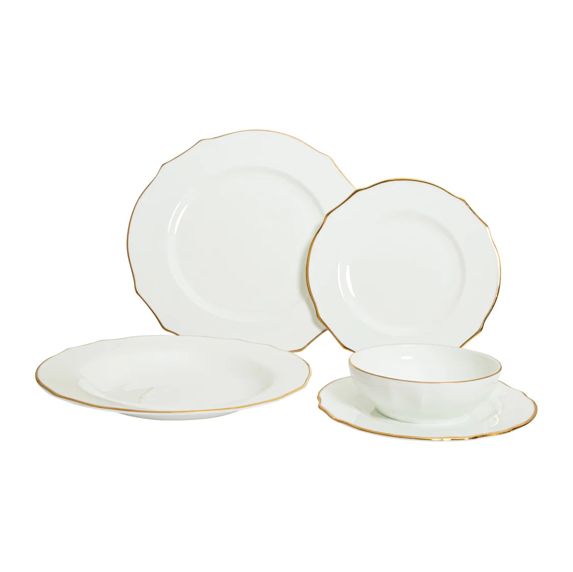 Vikko Shine Spring Gold 2 Dinner Plate Set Service For 4