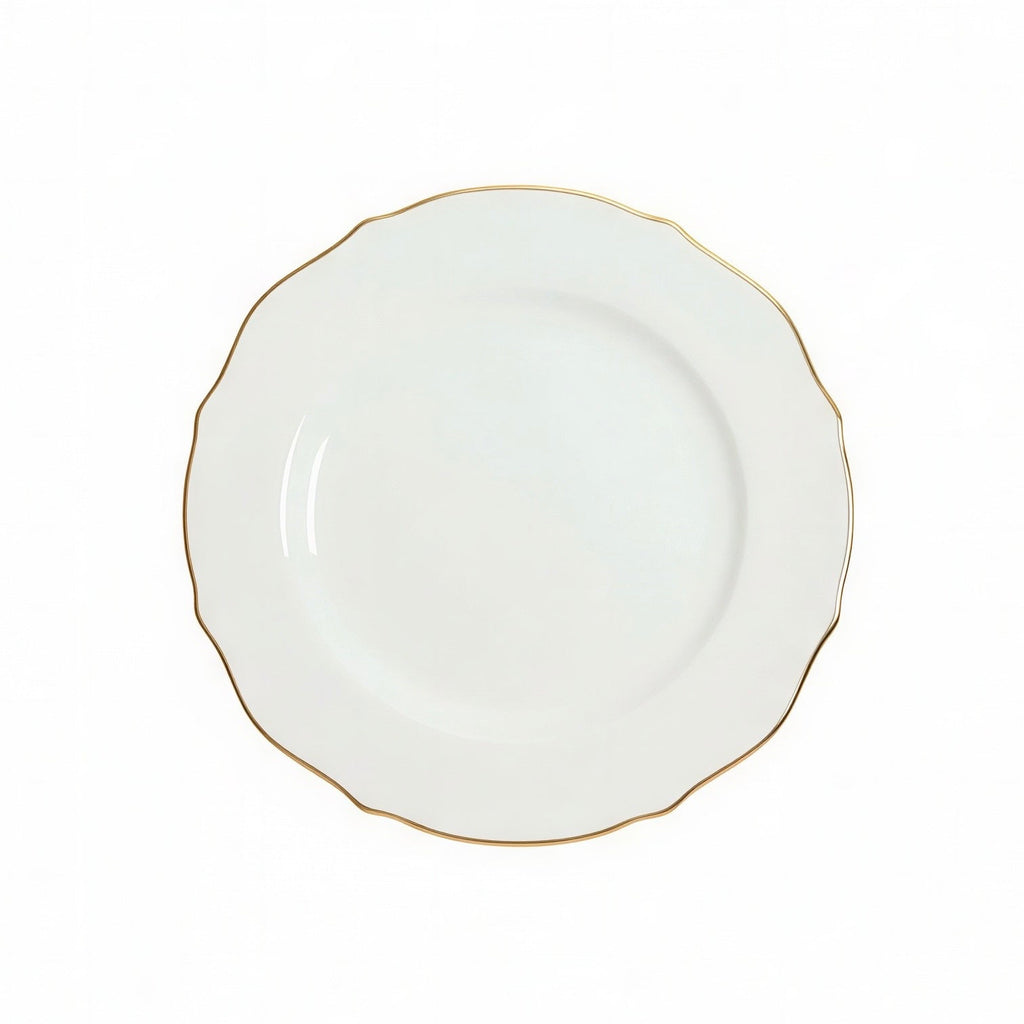 Shine Spring Gold Rimmed Dinner Plate Set Service For 4