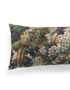Into the Woods Tapestry Lumbar Pillow — 14 x 36 | Vintage French Tapestry Forest Print Pillow