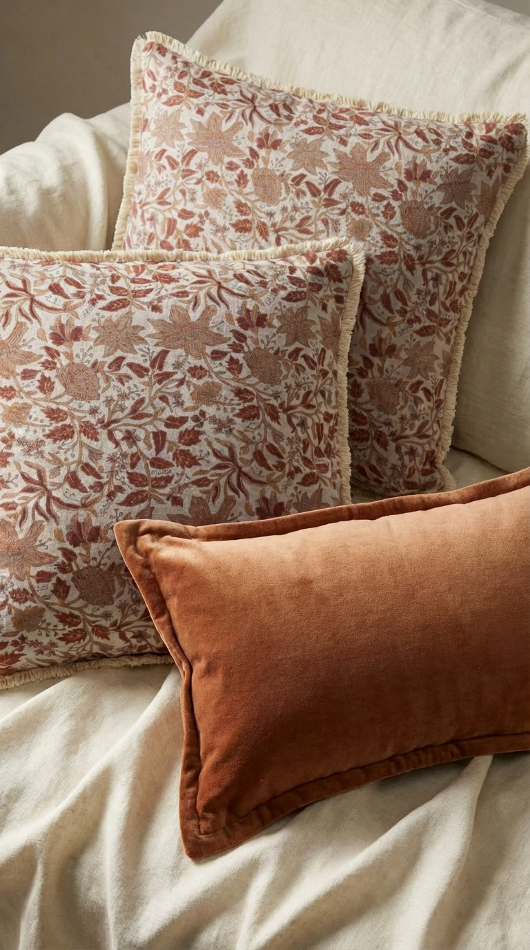 Botanical Block Print Pillow