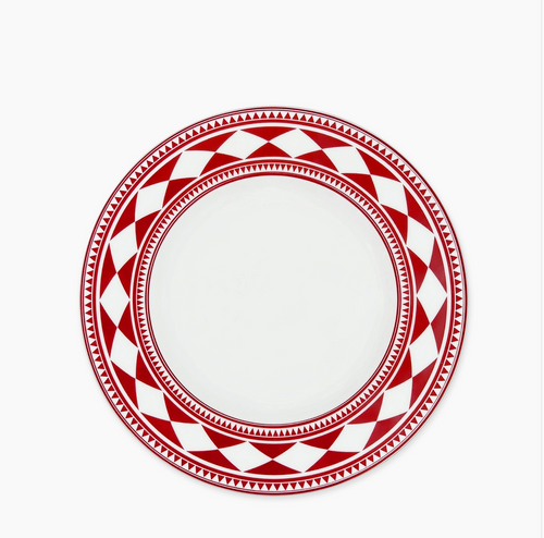 Fez Crimson Rimmed Salad Plate-Set of 4