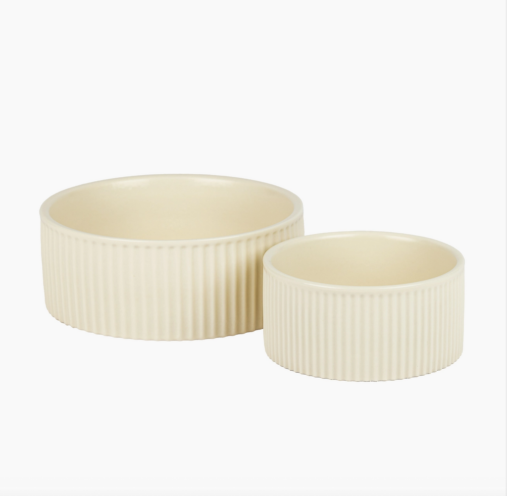 Jardin Ribbed Pet Bowl Collection – Modern Matte Exterior