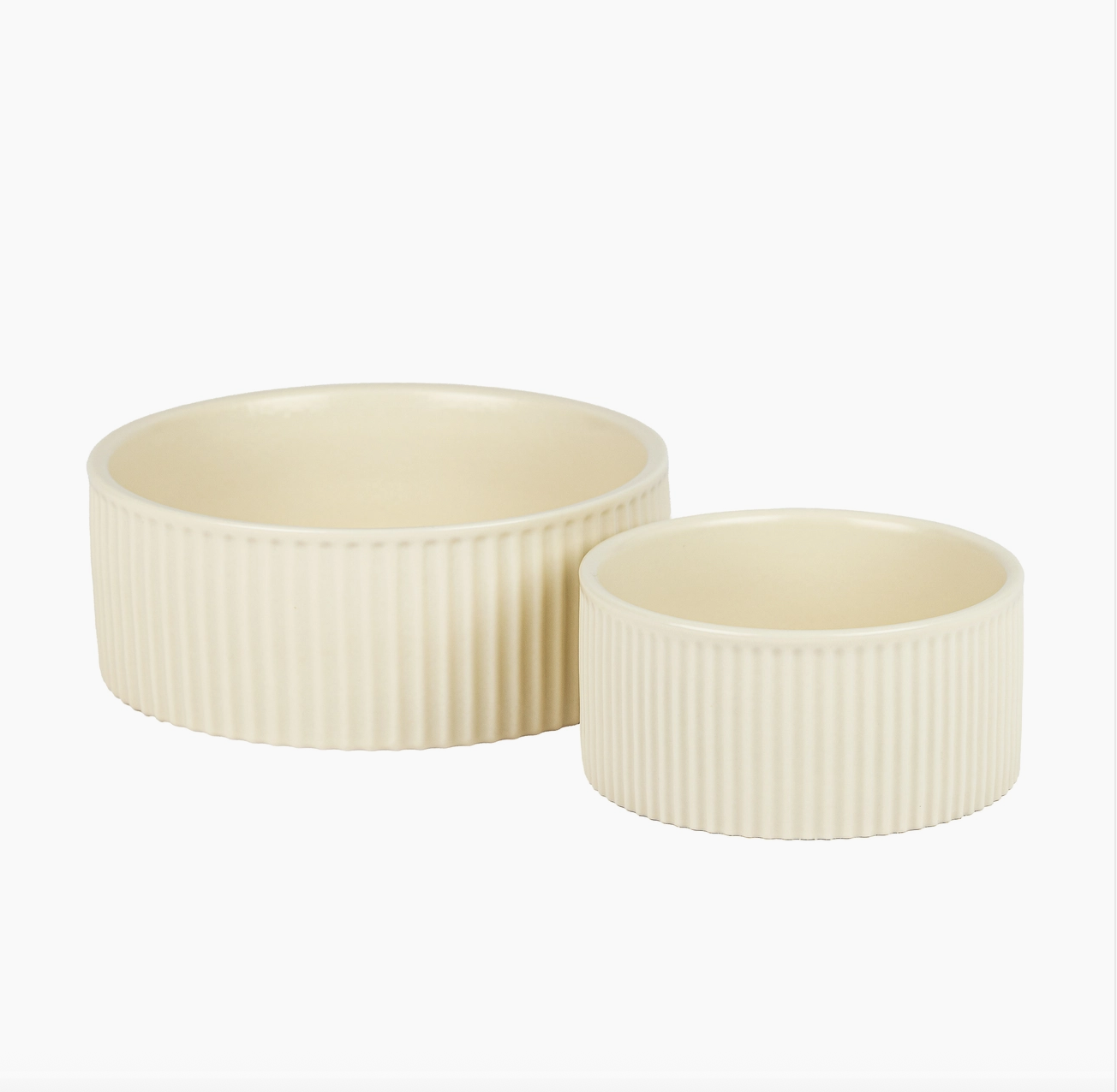 Jardin Ribbed Pet Bowl Collection – Modern Matte Exterior
