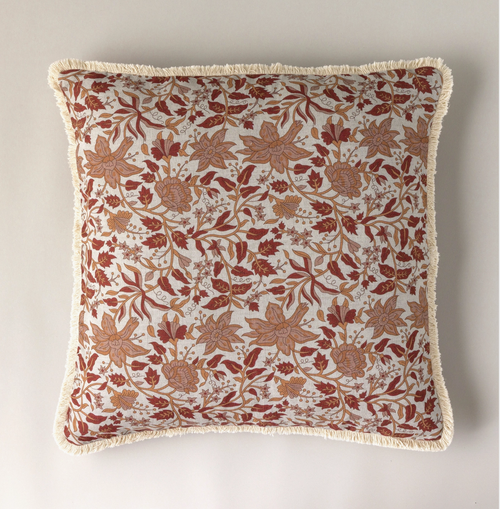 Botanical Block Print Throw Pillow