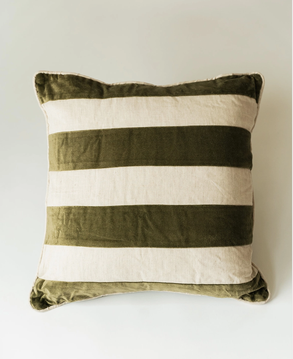Velvet Linen Stripe Pillow