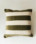 Velvet Linen Stripe Throw Pillow