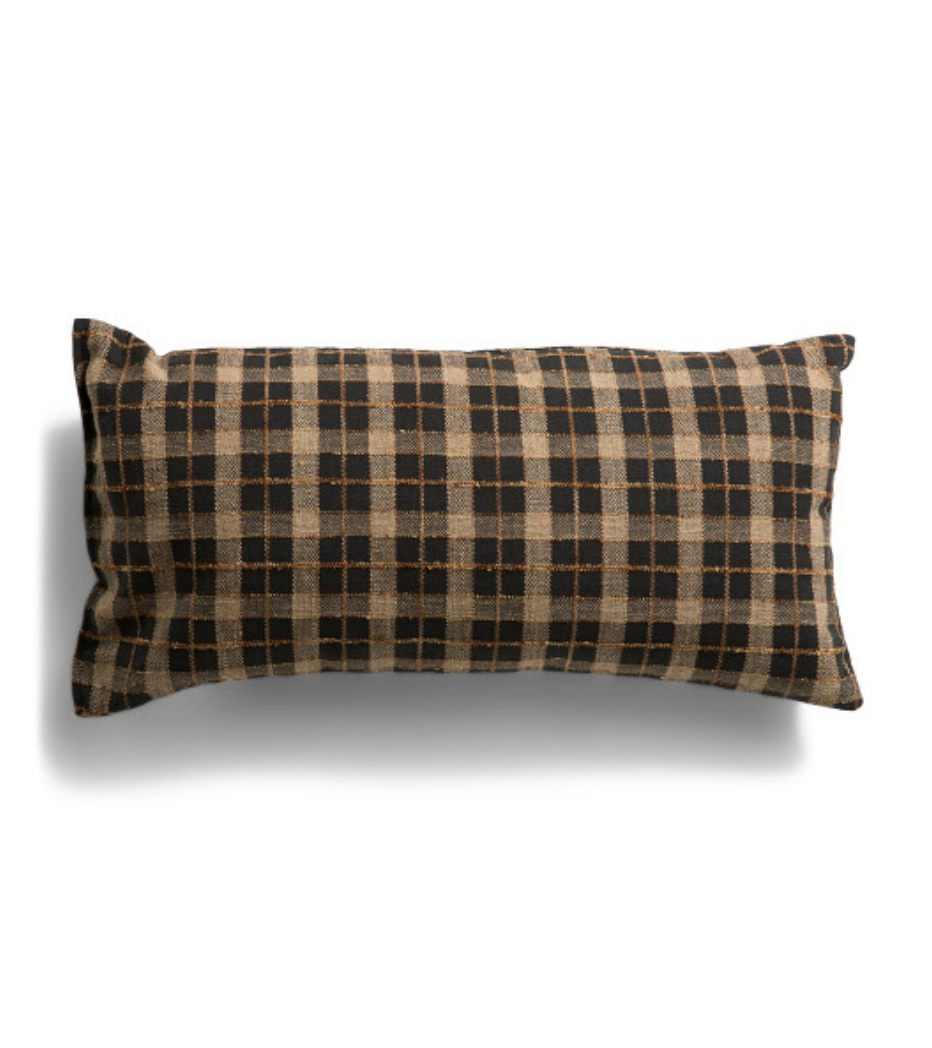 Luxury Brown Plaid- Lumbar Pillow