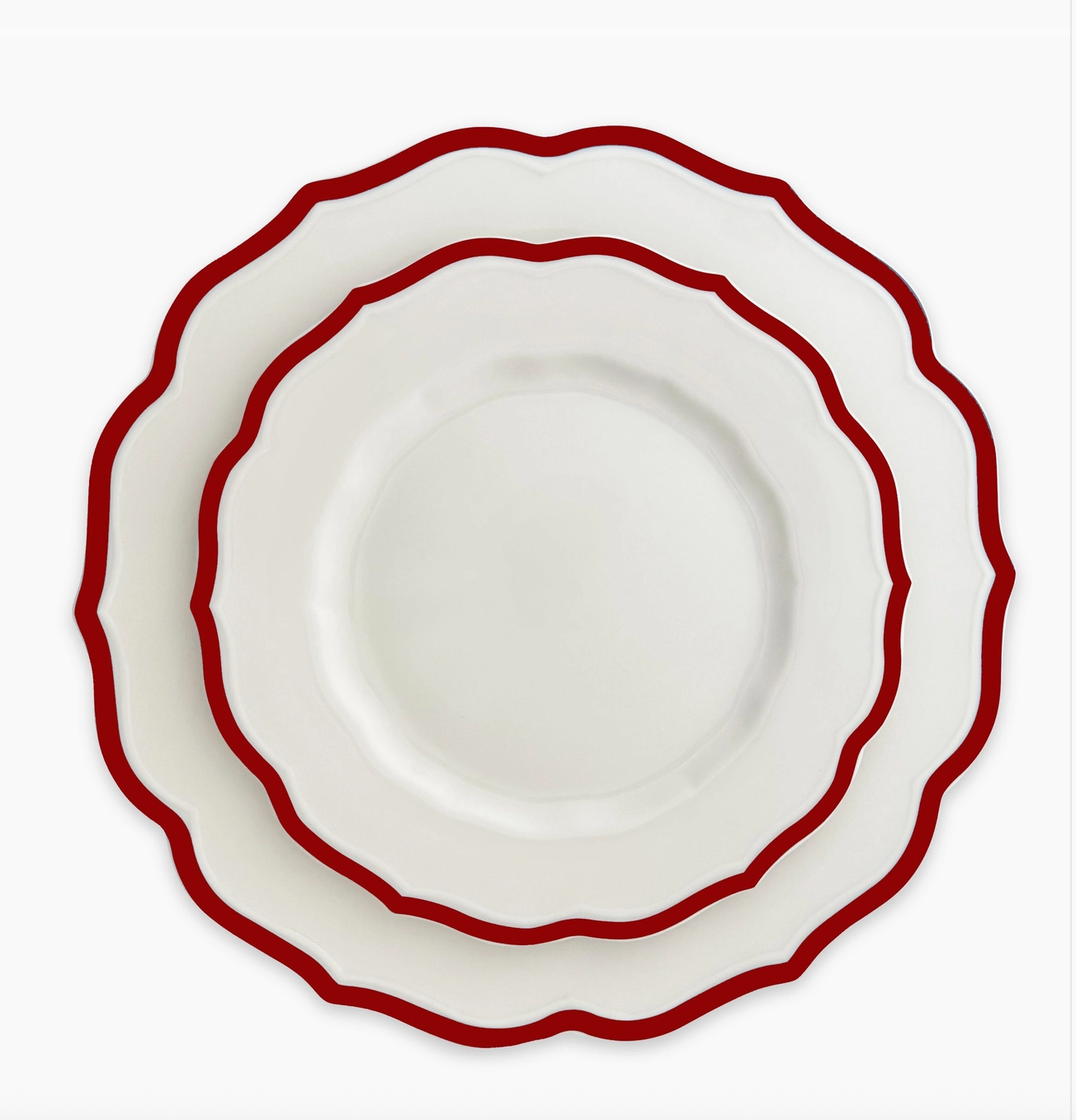 Stella Scalloped Crimson Salad Plate